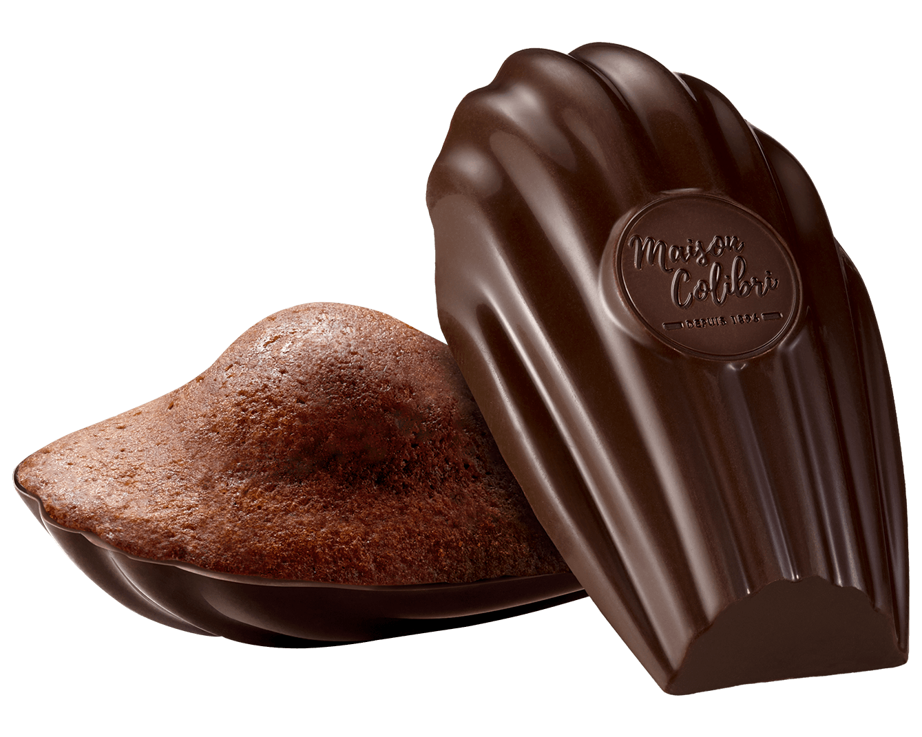 Madeleine tout chocolat coque chocolat noir